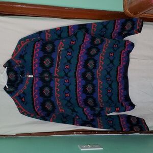 Vintage 90s The North Face Fleece Tribal Aztec Half Zip Up Jacket